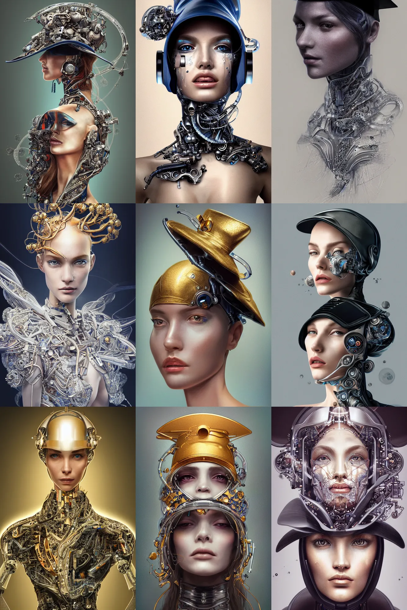 Prompt: a beautiful ultra detailed fine art portrait of a futuristic cyborg wearing a graduation hat, by anna dittman and alexander mcqueen, studio lighting, golden ratio composition, 3 5 mm lens, deep depth of field, artstation, 8 k