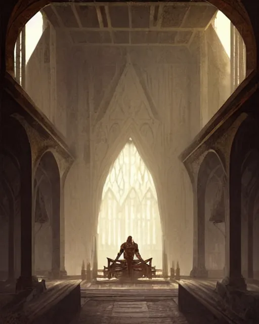 Image similar to middle ages throne room, empty, dim light | | realistic shaded, fine details, realistic shaded lighting poster by greg rutkowski, diego gisbert llorens, magali villeneuve, artgerm, jeremy lipkin and rob rey