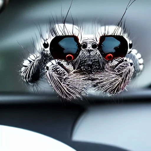 Image similar to car jumping spider hybrid