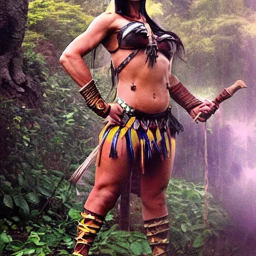 Prompt: Stephanie seymor as an amazonian warrior