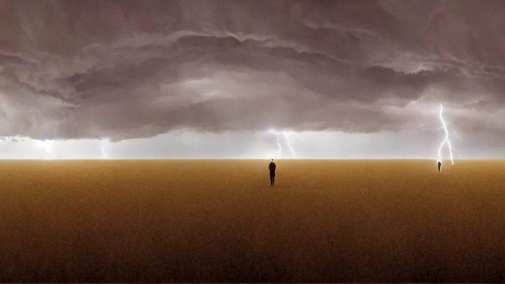 Image similar to lightning in a bottle, film still from the movie directed by denis villeneuve and david cronenberg with art direction by salvador dali and zdzisław beksinski, wide lens