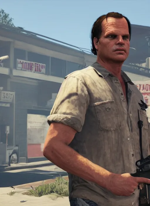 Prompt: bill - paxton as chet as gta 5 cover art, no - text no - logo