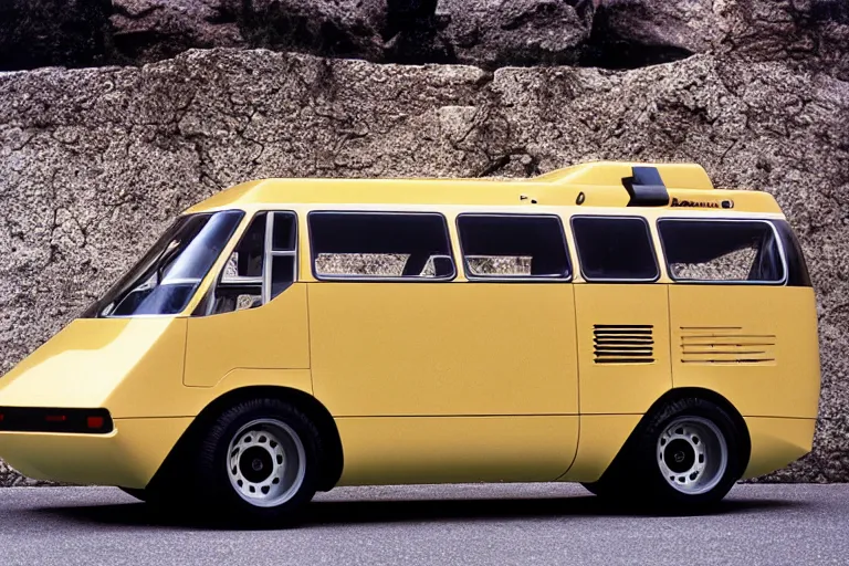 Image similar to designed by giorgetto giugiaro futuristic and modern bmw m 1 vw bus, ektachrome photograph, volumetric lighting, f 8 aperture, cinematic eastman 5 3 8 4 film