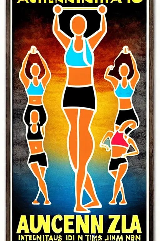 Image similar to Ancient zumba fitness art poster from Jesus time