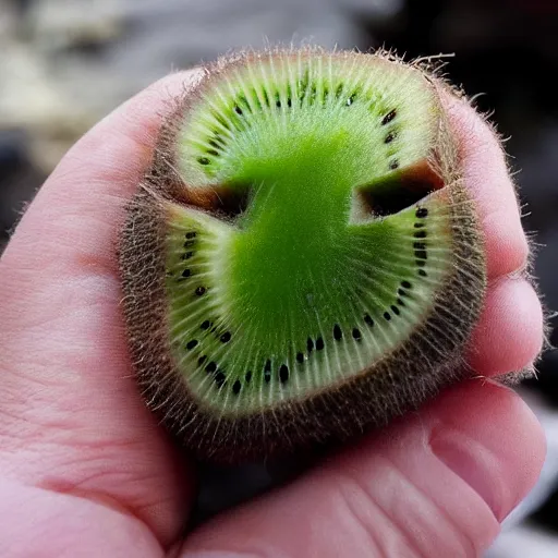 Image similar to a kiwi eating a kiwi