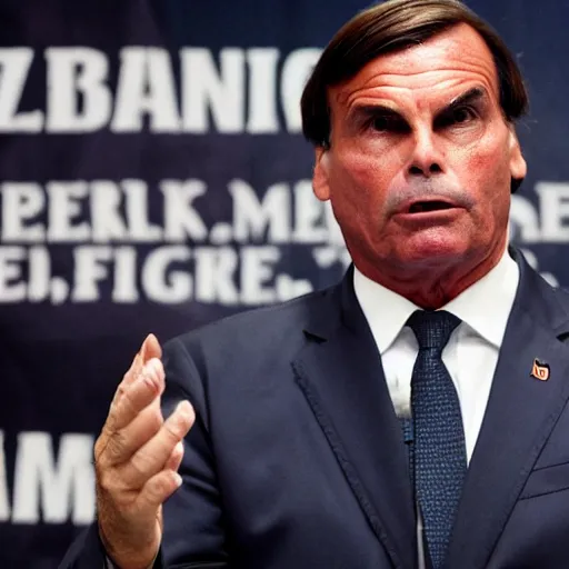 Image similar to bolsonaro in a n horror movie scene