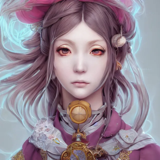 Image similar to studio portrait of neutral good colorful female cleric bard healer as absurdly beautiful, elegant, young sensual anime girl, ultrafine hyperrealistic detailed face illustration by kim jung gi, irakli nadar, intricate linework, sharp focus, bright colors, matte, octopath traveler, final fantasy, unreal engine highly rendered, global illumination, radiant light, intricate environment