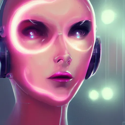 Image similar to face portrait of a robotic woman, sci - fi, futuristic, cyber punk - inspired by lois van baarle, cinematic, sci - fi 8 k