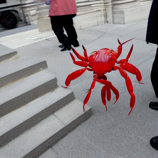Prompt: dancing lobsters at alex jones court trial