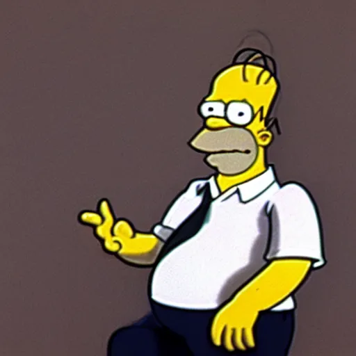 Image similar to a still photo of the real homer simpson