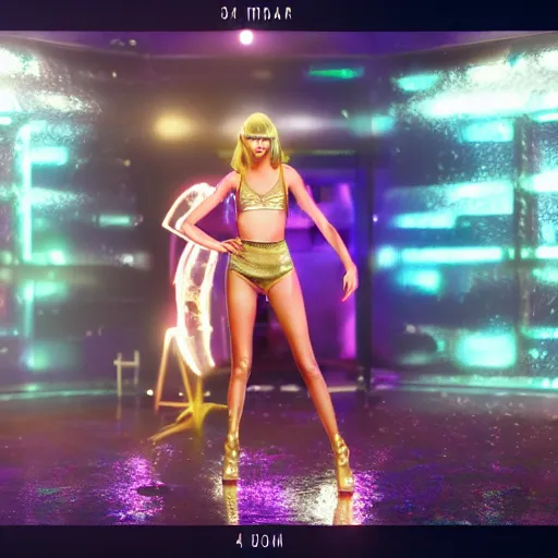 Image similar to Still of the KDA More music video featuring Taylor Swift. 3d render, octane render, realistic, highly detailed, trending on artstation, 4k, cgsociety, unreal engine 5, redshift render, blender, behance, cg