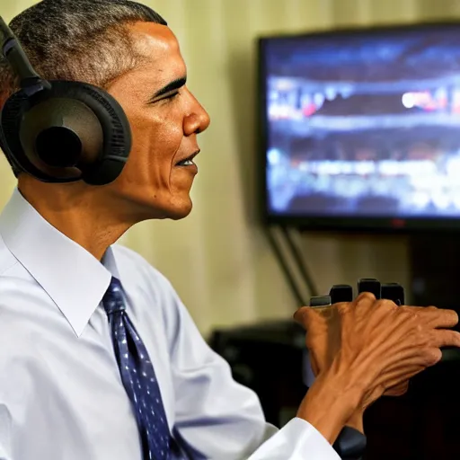 Image similar to Barack Obama playing video games