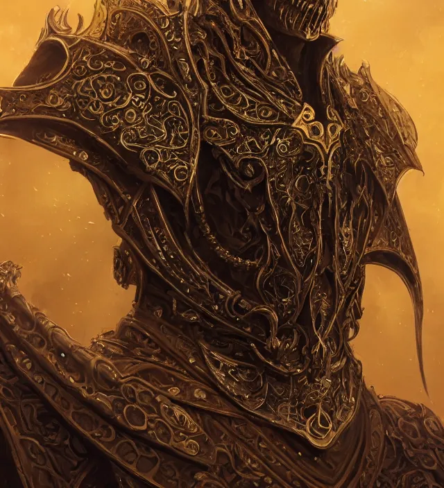 Image similar to Arch Lich Vecna portrait, intricate ornate armor, subject in the middle of the frame, rule of thirds, golden ratio, elegant, digital painting, octane 4k render, zbrush, hyperrealistic, artstation, concept art, smooth, sharp focus, illustration from Warcraft by Ruan Jia and Mandy Jurgens and Artgerm and William-Adolphe Bouguerea