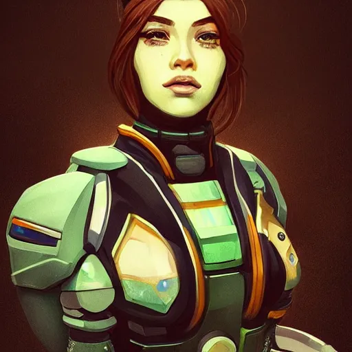 Prompt: a beautiful portrait of a space bounty hunter by Ivan Talavera trending on Artstation