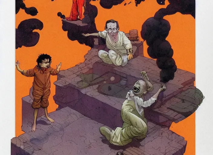 Image similar to adult little nemo in pajamas with dead eyes and coloured energy coming from the hands, fluid, smooth, organic, crazy, high contrast, sharpness, dramatic, by greg rutkowski and siudmak and richard corben and moebius