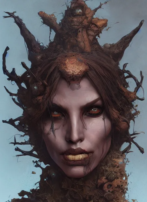 Image similar to digital _ painting _ of _ a dirt witch _ by _ filipe _ pagliuso _ and _ justin _ gerard _ symmetric _ fantasy _ highly _ detailed _ realistic _ intricate _ port