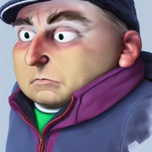 Prompt: hyperrealistic mixed media image of eric cartman, inspired by thomas eakes & greg rutkowski & xiang duan, perfect facial symmetry, dim volumetric lighting, 8 k octane beautifully detailed render, post - processing, extremely hyper - detailed, intricate, epic composition, lifelike attributes, cinematic lighting, masterpiece, trending on artstation, very very detailed, stunning,