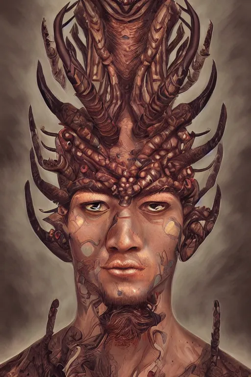 Image similar to portrait of man with seven eyes | digital painting | highly detailed | artgerm