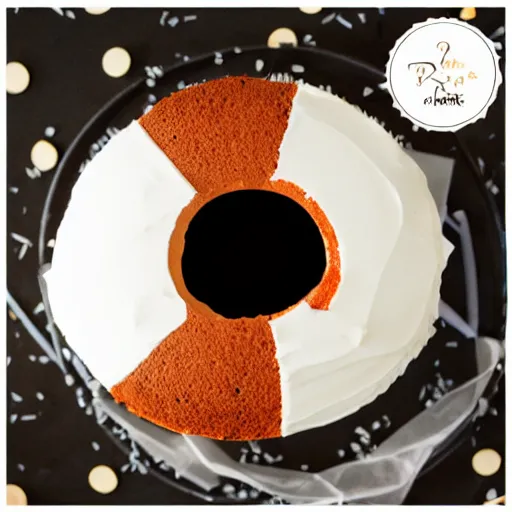 Image similar to A black hole cake