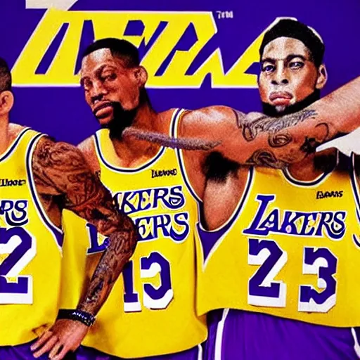 Image similar to the Los Angeles Lakers having the las supper painting, as photograph