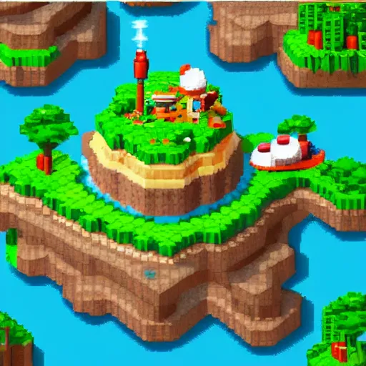 Image similar to isometric Yoshi's Island