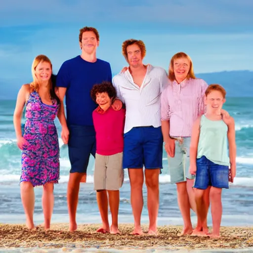 Image similar to portrait of a happy family on a beach