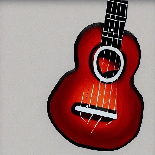 Image similar to highly detailed painting of an ukulele, digital painting, artstation, realistic