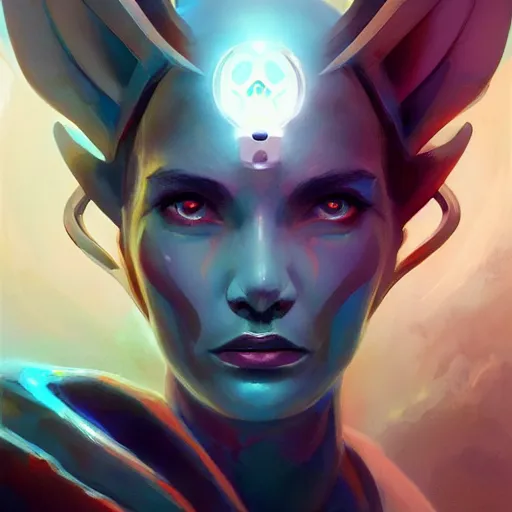 Image similar to beautiful face of a cyborg angel by pete mohrbacher and greg rutkowski, digital art, unreal engine 5, wlop, trending on artstation, deviantart, pinterest, symmetrical portrait, rule of thirds, 4K UHD image