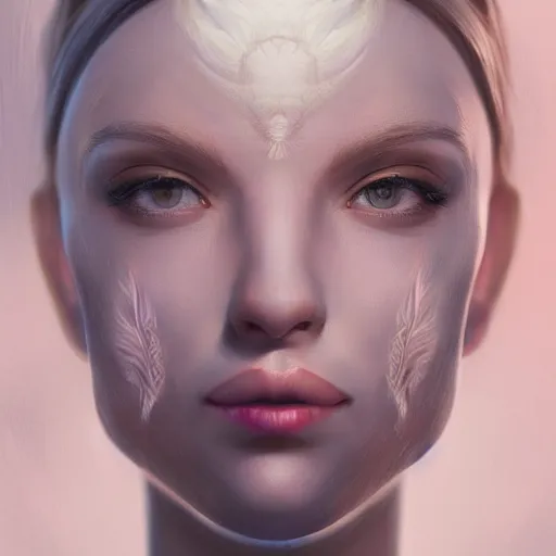 Image similar to face portrait of a woman, inspired by mandy jurgens, fractal crown, light make up, 4 k, high detailed, illustration