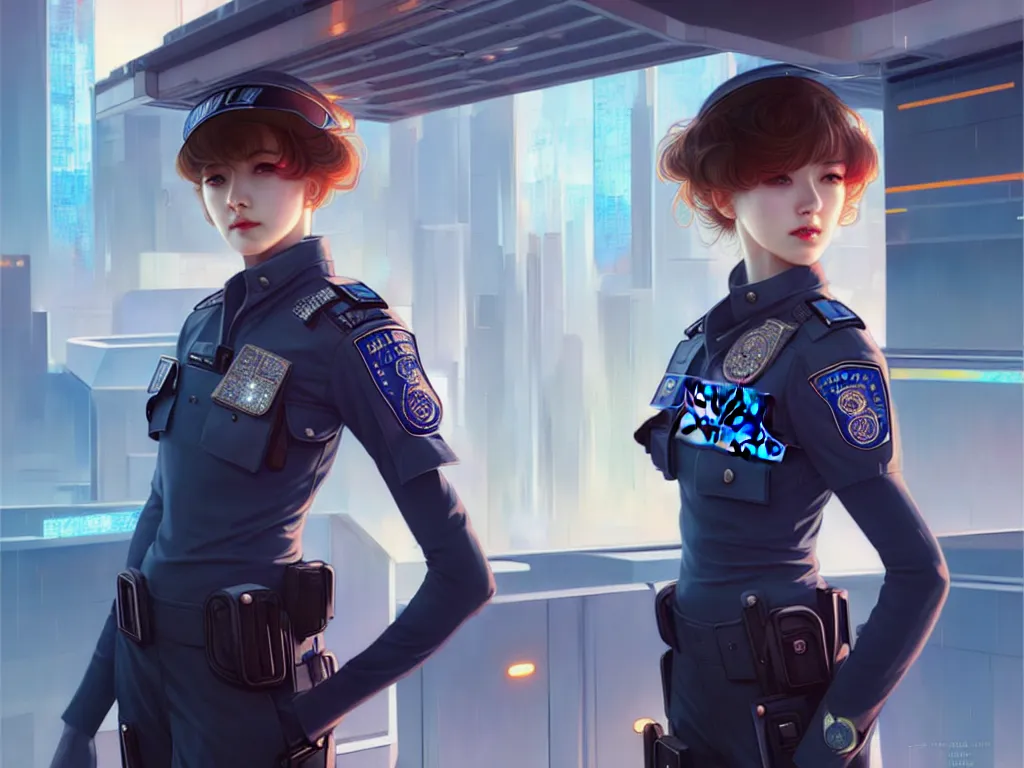 Image similar to portrait futuristic police uniform girl, at future sau paulo neon light rooftop, ssci - fi and fantasy, intricate and very very beautiful and elegant, highly detailed, digital painting, artstation, concept art, smooth and sharp focus, illustration, art by tan zi and ayanamikodon and alphonse mucha and wlop