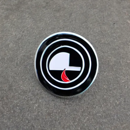 Image similar to retro minimalistic clean fire warning enamel pin