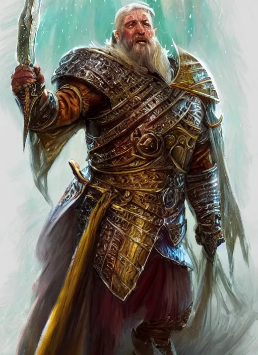Prompt: good king, ultra detailed fantasy, dndbeyond, bright, colourful, realistic, dnd character portrait, full body, pathfinder, pinterest, art by ralph horsley, dnd, rpg, lotr game design fanart by concept art, behance hd, artstation, deviantart, hdr render in unreal engine 5