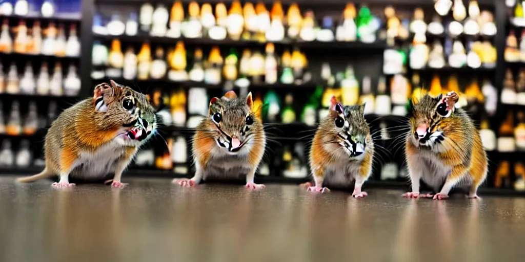 Image similar to a pair of gerbils robbing a liquor store