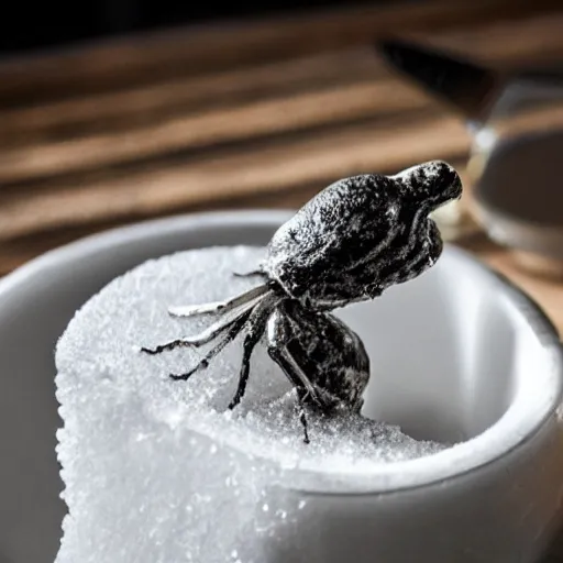 Image similar to skeleton pouring salt on a slug