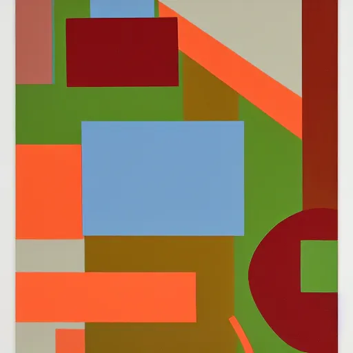 Image similar to A painting of an iphone, abstract painting in the style of Gary Hume and Tatsuro Kiuchi, flat colour-block style, geometric abstraction, earthy colours