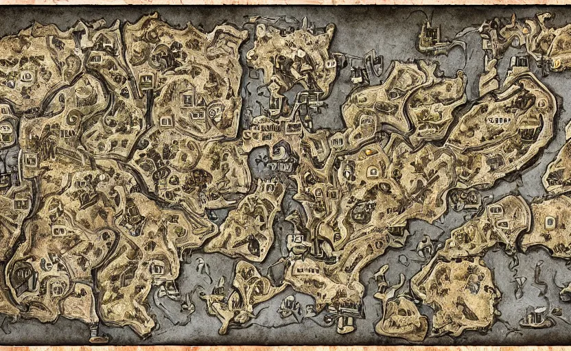Image similar to Intricate dungeon map for d&d, digital paint, wizards of the coast