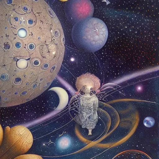 Prompt: Liminal space in outer space by Daniel Merriam