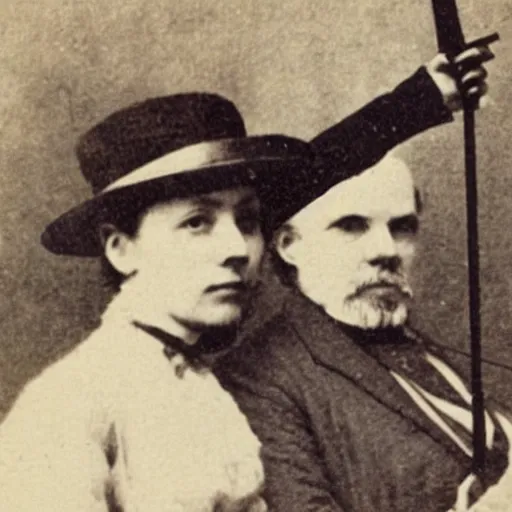 Prompt: selfie taken in 1 8 8 0 with a selfie stick