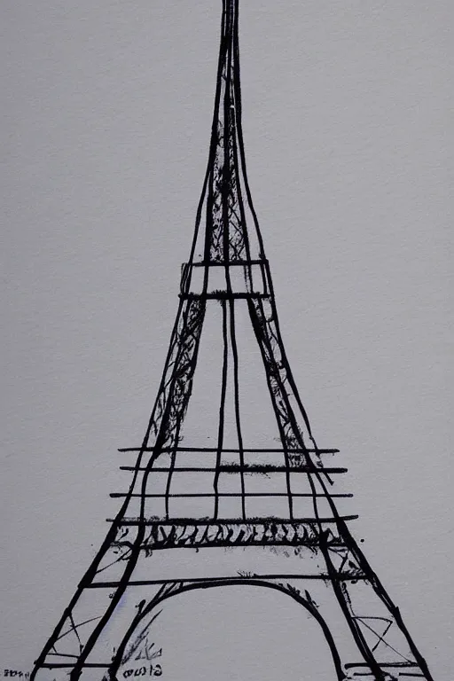 Image similar to mid century modern eiffel tower by julia pinkham artist and bernard simunovic