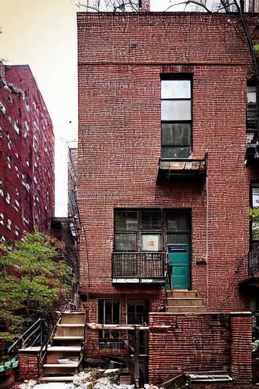 Prompt: (((((a ramshackle manhattan brick brownstone deep in the forest))))) by Phuoc Quan!!!!!!!!!!!!!!!!!!!!!!!!!!!