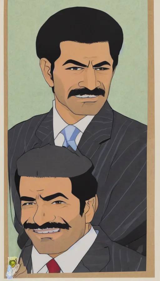 Prompt: anime portrait of Saddam Hossain