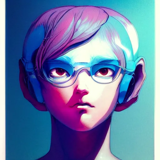 Image similar to prompt : pink and blue portrait soft light painted by james jean and katsuhiro otomo and erik jones, inspired by evangeleon anime, smooth face feature, intricate oil painting, high detail illustration, sharp high detail, manga and anime 1 9 9 0