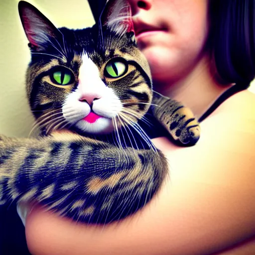 Prompt: my cat is stuck on my arm!!! how do i get him off?, high definition, beautiful award winning photography, 8 k.