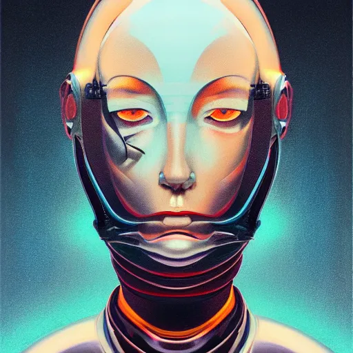 Image similar to scifi futurism automaton minimalism chrome by peter mohrbacher art Hajime Sorayama airbrush hyperrealism model abstract shatter fragments cubism futurism pastel blue soft flat minimal minimalism portrait face jackson pollock ukiyo-e lithograph mark ruthko swirl escape noise shimmer glow paint