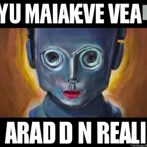 Image similar to you have made the robot sad by saying it isn't real art