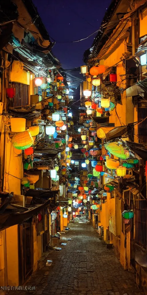 Image similar to view of an alley in china / taiwan at night