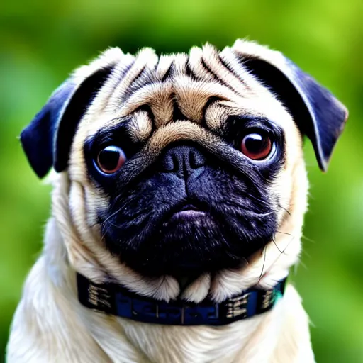 Image similar to pug in the style of nature