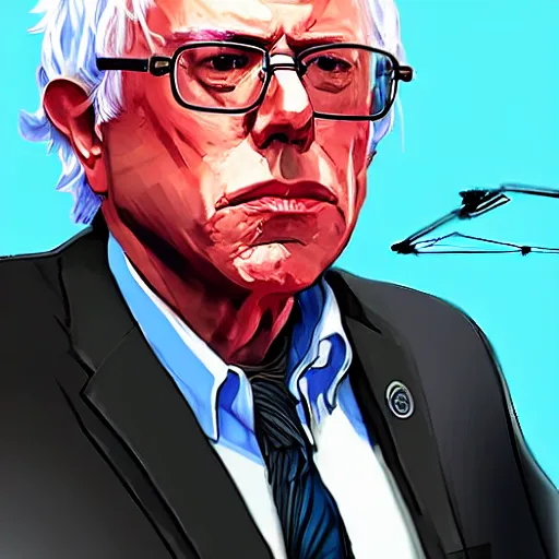 Image similar to bernie sanders gta v art