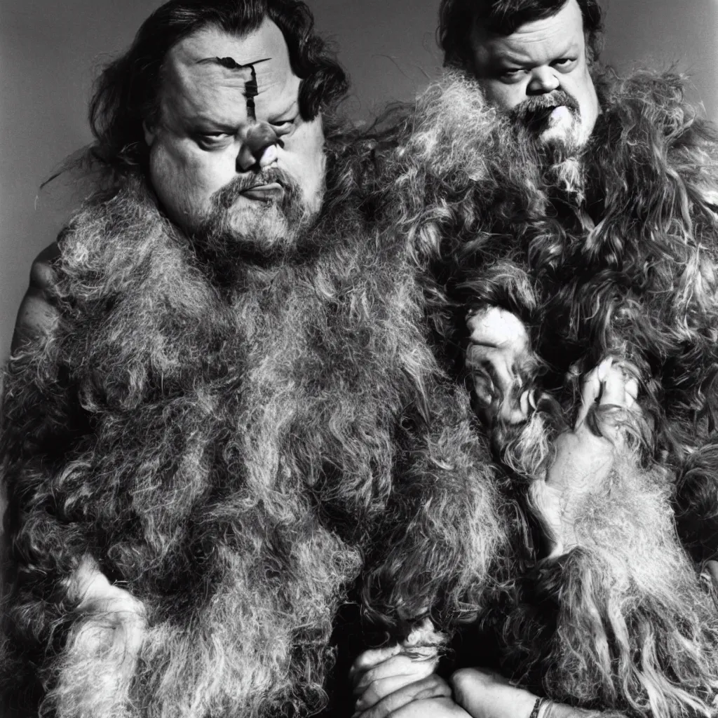 Prompt: An Alec Soth portrait photo of Orson Welles as Falstaff