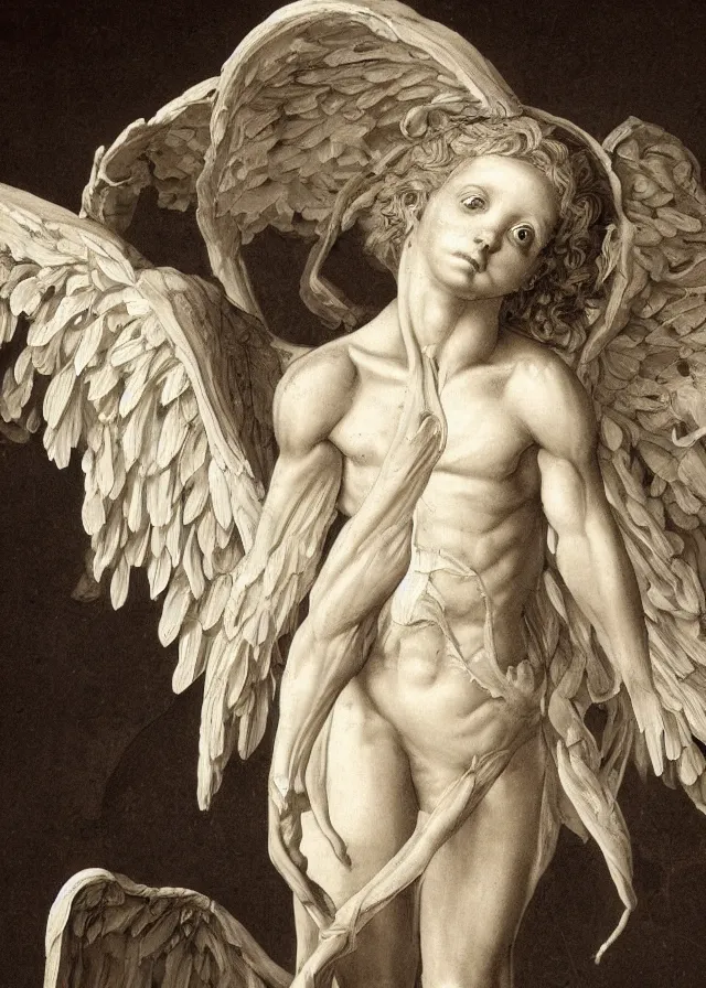 Image similar to dissection of an angel, detailed biological anatomy of an angel